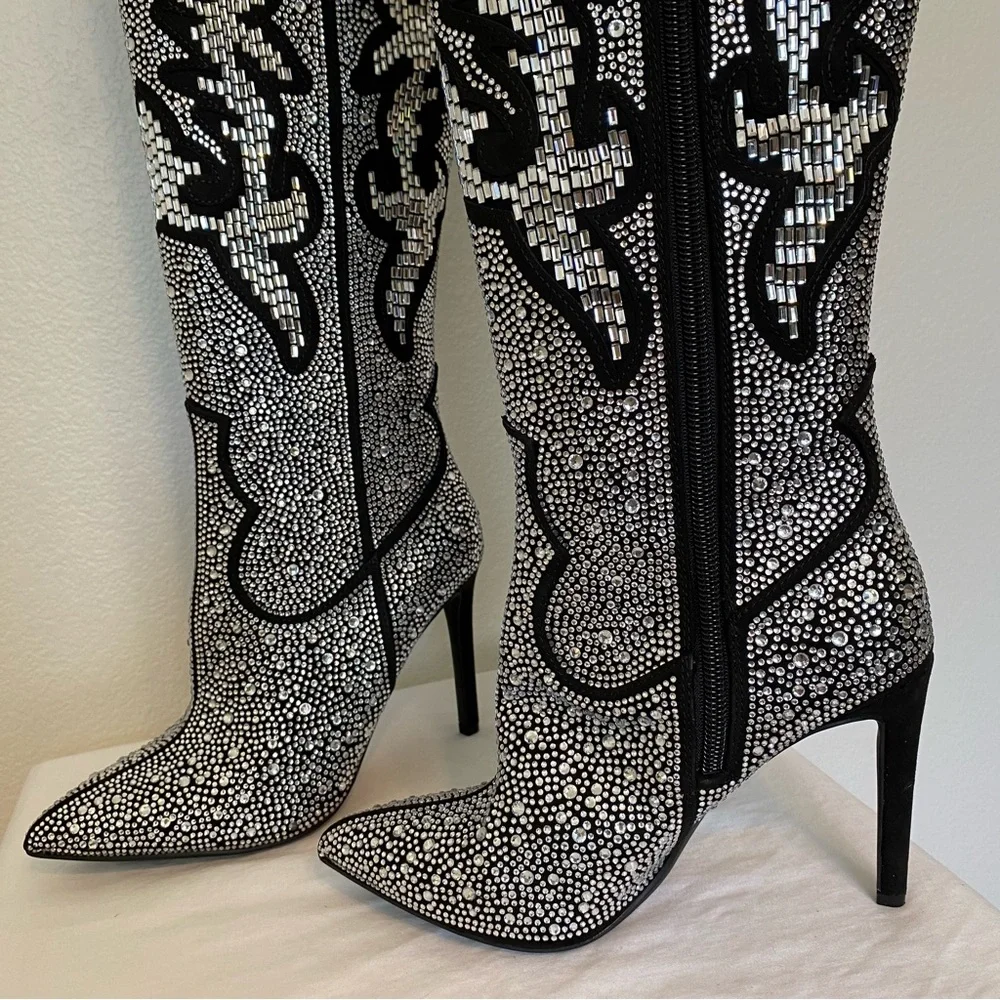 INC International Concepts Rhinestone Cowboy Boots 5 New Without Box